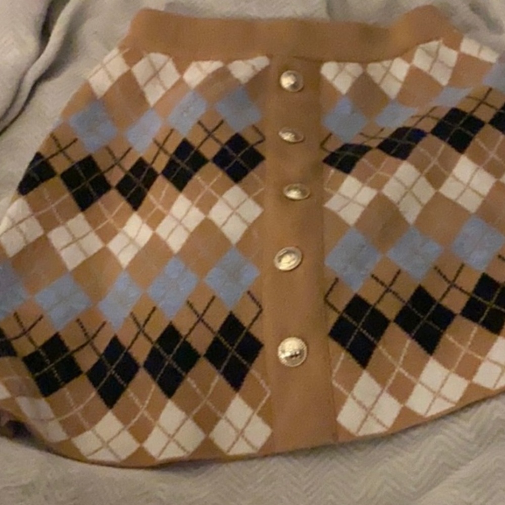 Maje checkered skirt